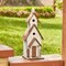 Set of 2 23.5"H Oversized Washed White Distressed Solid Wood 3-Story Villa Decorative Outdoor Garden Birdhouse